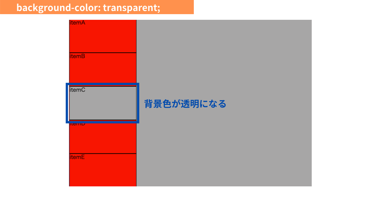 transparent指定　背景色