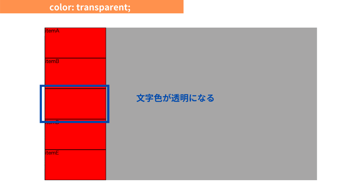 transparent（文字色）